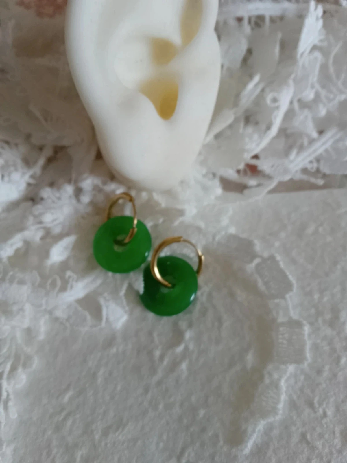 Créoles de piedras de ágata verde – photo 2